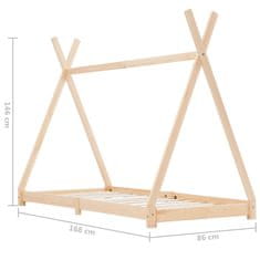 Vidaxl Otroški posteljni okvir iz trdne borovine 80x160 cm