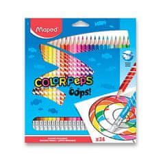 Maped - Brezlesne barvice Color´Peps Oops z radirko 24 kosov