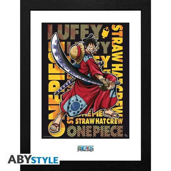 AbyStyle One Piece Uokvirjeni plakat - Luffy v Wano Umetniško delo