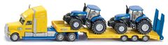 SIKU Super - Traktor z vlečnim vozilom in dvema traktorjema New Holland 1:87