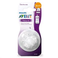 Philips Avent Soother Natural 4 fast flow 6m+, 2 kosa