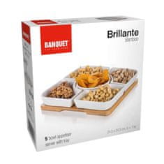 BANQUET BRILLANTE Komplet posod iz bambusa 24,5 x 24,5 x 4,5 cm, 5 + 1 kos