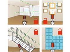 Extol Premium Zeleni linearni laser, križni samonivelirni