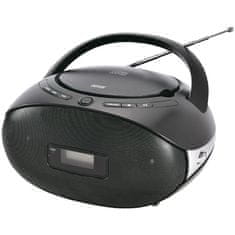 Denver Prenosni stereo sistem Denver TC-29 z analognim FM, MP3 predvajanjem in črno barvo, idealen za domačo uporabo ali na poti.