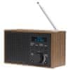 Denver Internetni in analogni radio Denver DAB-46DARK GREY, črn in rjav, z LCD zaslonom, DAB+ in FM tunerjem, alarmno uro, zunanjo anteno, 1 zvočnikom, 2 W RMS moči.