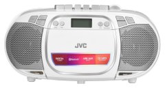 JVC Prenosni CD predvajalnik JVC RC-E451W - Beli, MP3 predvajanje, Bluetooth, AUX, FM radio, LCD zaslon, 2 vgrajena zvočnika, moč 3.2 W, 24-urno pošiljanje.