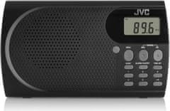 JVC Prenosni radio JVC RA-E431B, FM z analognim tunerjem, LCD zaslon, alarm, 10 prednastavljenih postaj, črn, AC/baterijski napajanje