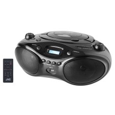 JVC Portabilni CD predvajalnik JVC RD-E661B-DAB Boombox - Črn, Bluetooth 5.0, DAB+, FM radio, MP3 predvajanje, z daljinskim upravljalnikom, 2 zvočnika, LCD zaslon.