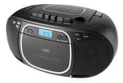 JVC Prenosen CD predvajalnik JVC RC-E451B z MP3 predvajanjem, Bluetooth, AUX vtičem, LCD zaslonom in FM radijem, črn