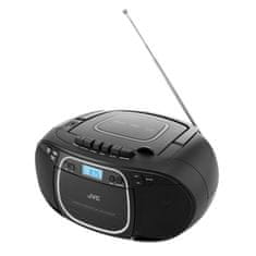 JVC Prenosen CD predvajalnik JVC RC-E451B z MP3 predvajanjem, Bluetooth, AUX vtičem, LCD zaslonom in FM radijem, črn