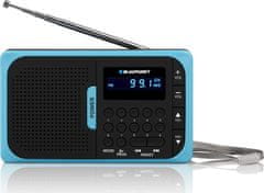 Blaupunkt Radio Blaupunkt PR5BL Analog v črni in modri barvi, z LCD displejem, podporo za FM, napajanjem na baterije in anteno, idealen za ljubitelje klasičnega radia.