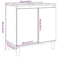 Vidaxl Omarica za umivalnik starinski les 58x33x60 cm inženirski les