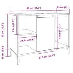 Vidaxl Omarica za umivalnik starinski les 80x33x60 cm inženirski les