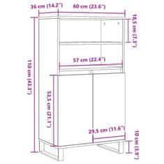 Vidaxl Visoka omara artisan hrast 60x36x110 cm inženirski les