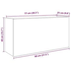 Vidaxl Kopalniška stenska omarica betonsko siv 80x25x40 cm inž. les