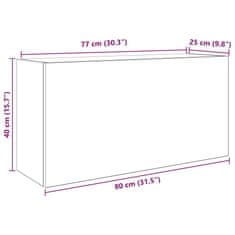 Vidaxl Kopalniška stenska omarica dimljen hrast 80x25x40 cm inž. les