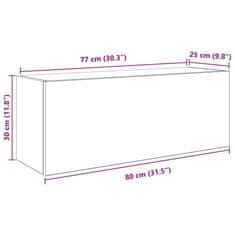 Vidaxl Kopalniška stenska omarica sonoma hrast 80x25x30 cm inž. les