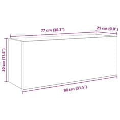 Vidaxl Kopalniška stenska omarica rjav hrast 80x25x30 cm inž. les