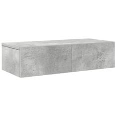 Vidaxl Stenska polica s predali betonsko siv 60x26,5x15 cm inž. les