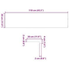 Vidaxl Podloge za stopnice 20 kosov rjave 110x30x2 cm trdna hrastovina