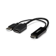 Delta Optical StarTech.com HDMI do DisplayPort Adapter - 4K 30Hz, aktiven video pretvornik, 120 Hz, črn, RoHS, FCC, podpora za ločljivosti do 3840 x 2160 pixels, Plug and Play