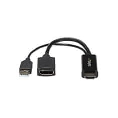 Delta Optical StarTech.com HDMI do DisplayPort Adapter - 4K 30Hz, aktiven video pretvornik, 120 Hz, črn, RoHS, FCC, podpora za ločljivosti do 3840 x 2160 pixels, Plug and Play