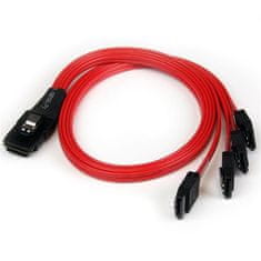 Startech Kabel StarTech.com 50 cm SFF-8087 na 4x SATA - Interni Mini SAS to SATA Reverse, rdeče in črne barve, moški in ženski priključki