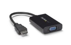 Startech StarTech.com HDMI na VGA Video Adapter konverter z avdio, 1920x1080, za namizne računalnike, prenosnike in ultrabooke, aktiven video konverter, črn