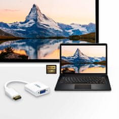 Aten ATEN DisplayPort na VGA pretvornik, ločljivost do 1920x1200 pri 60Hz, bel, plastična prevleka, idealen za povezovanje računalnikov s starejšimi monitorji.