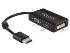 Delock DeLOCK 0,16 m DisplayPort na VGA + HDMI + DVI, podpora za ločljivosti do 1920 x 1200, črn kabel, ženski in moški priključek, paket v škatli.