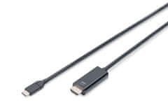 Digitus DIGITUS adapter kabel USB Type-C na DisplayPort, dolžina 5 m, moški priključki, črn, za zanesljivo povezovanje naprav