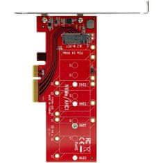 Startech StarTech.com x4 PCI Express 3.0 do M.2 PCIe NVMe SSD Adapter, rdeča, podpora za Windows in Mac OS, hitrosti prenosa do 8 Gbit/s, vključevalne montažne zaponke.