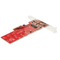 Startech StarTech.com x4 PCI Express 3.0 do M.2 PCIe NVMe SSD Adapter, rdeča, podpora za Windows in Mac OS, hitrosti prenosa do 8 Gbit/s, vključevalne montažne zaponke.