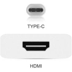 Techly Techly USB 3.1 Type C v HDMI 1.4 pretvornik kabelski adapter, 3840 x 2600 pik, podporni za Windows, Mac in Linux, bele barve, dolžina 0,15 m, CE in FCC certifikat.