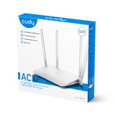 Cudy Brezžični usmerjevalnik Cudy WR1300, Gigabit Ethernet, dvosmerna povezava (2,4 GHz / 5 GHz), bel, z naprednimi funkcijami za varnost in upravljanje.