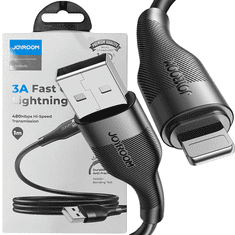 Joyroom JOYROOM USB - LIGHTNING KABEL ZA POLNJENJE / PRENOS PODATKOV 3A 1M ČRN (S-1030M12)