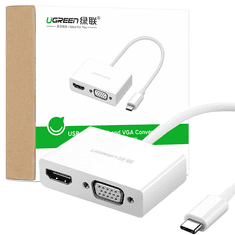 Ugreen UGREEN VIDEO PRETVORNIŠKI ADAPTER USB TYPE C - HDMI / VGA BEL (MM123)