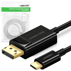 Ugreen UGREEN ENOSMERNI ADAPTERSKI KABEL USB TYPE C ZA DISPLAY PORT 4K 1,5 M ČRN (MM139)