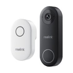 Reolink Reolink D340W - 5MP Video vratna zvonca z zvoncem, Wi-Fi 2.4/5 GHz, zaznavanje oseb, dvosmerni avdio, bele barve