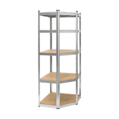 shumee Kotni kovinski skladiščni regal 180x40x70 srebrna Rebel