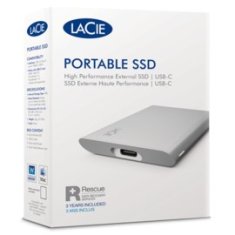 Laco LaCie STKS1000400 1TB zunanja SSD naprava s Thunderbolt tehnologijo, USB Type-C 3.2 Gen 2, srebrna, hitrost branja 1050 MB/s, hitrost pisanja 1000 MB/s