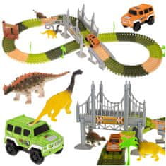 WOWO Dinosaur Race Track - Dirkalna steza DINOSAUR s 192 elementi za avtomobile