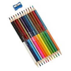 WOWO BAMBINO Double-Sided Crayons - dvostranske trikotne šolske barvice 12/24 barv s šilčkom