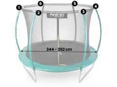 Neo-Sport Notranja mreža za trampoline 252 cm 8ft Neo-Sport