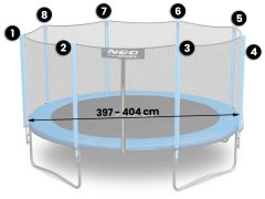 Neo-Sport Zunanja mreža za trampolin 404 cm 13FT Neo-Sport