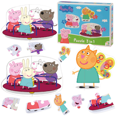 DoDo PEPPA PIG 3 IN 1" PEPPA PIG PUZZLE 3 uganke v eni škatli 200339