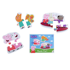 DoDo PEPPA PIG 3 IN 1" PEPPA PIG PUZZLE 3 uganke v eni škatli 200339