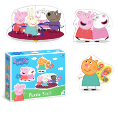 DoDo PEPPA PIG 3 IN 1" PEPPA PIG PUZZLE 3 uganke v eni škatli 200339