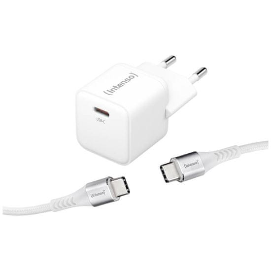 Intenso 30W GaN napajalnik s priključkom USB-C W30C + USB-C kabel 60W 1.5M