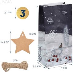 Miramarket DIY adventni koledar 24 papirnatih vrečk